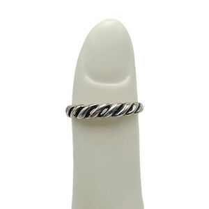 Sterling Silver Twisted Band Ring Size 7 Vintage